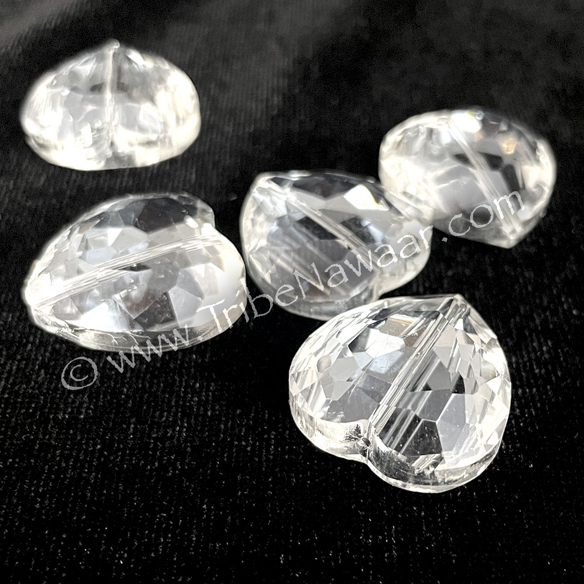 Clear Crystal Heart Beads (Consignment xiad2-84)