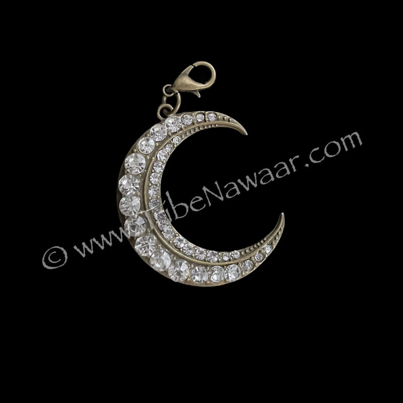 Rhinestone Crescent Moon Pendant (Consignment xiad2-87)
