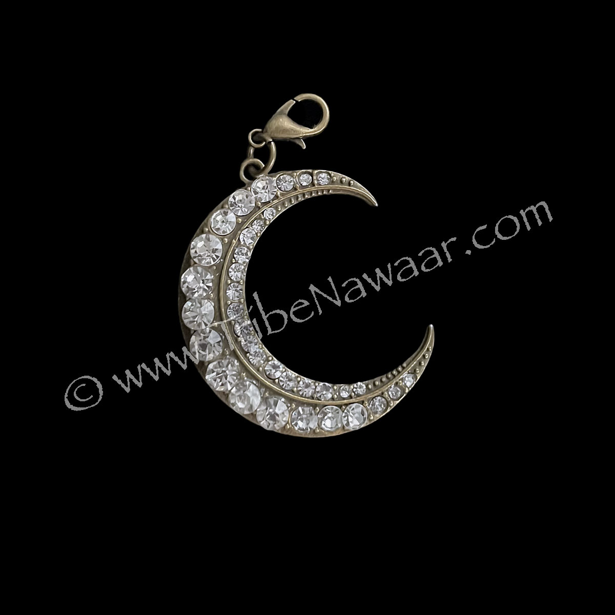 Rhinestone Crescent Moon Pendant (Consignment xiad2-87)
