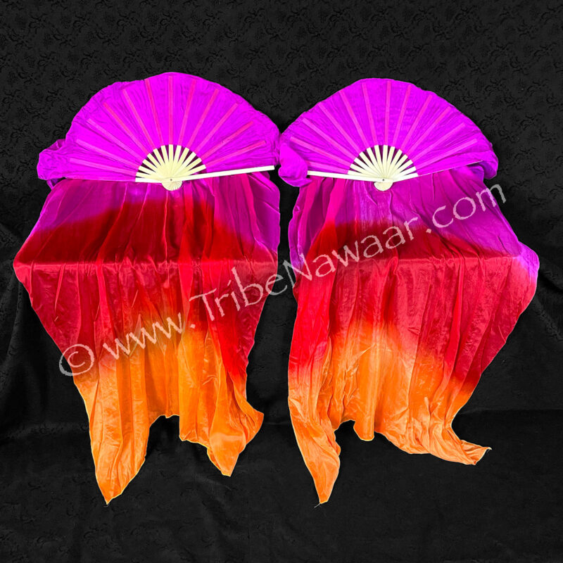 Passion Fruit Silk Fan Pair (Consignment gstar4-16)