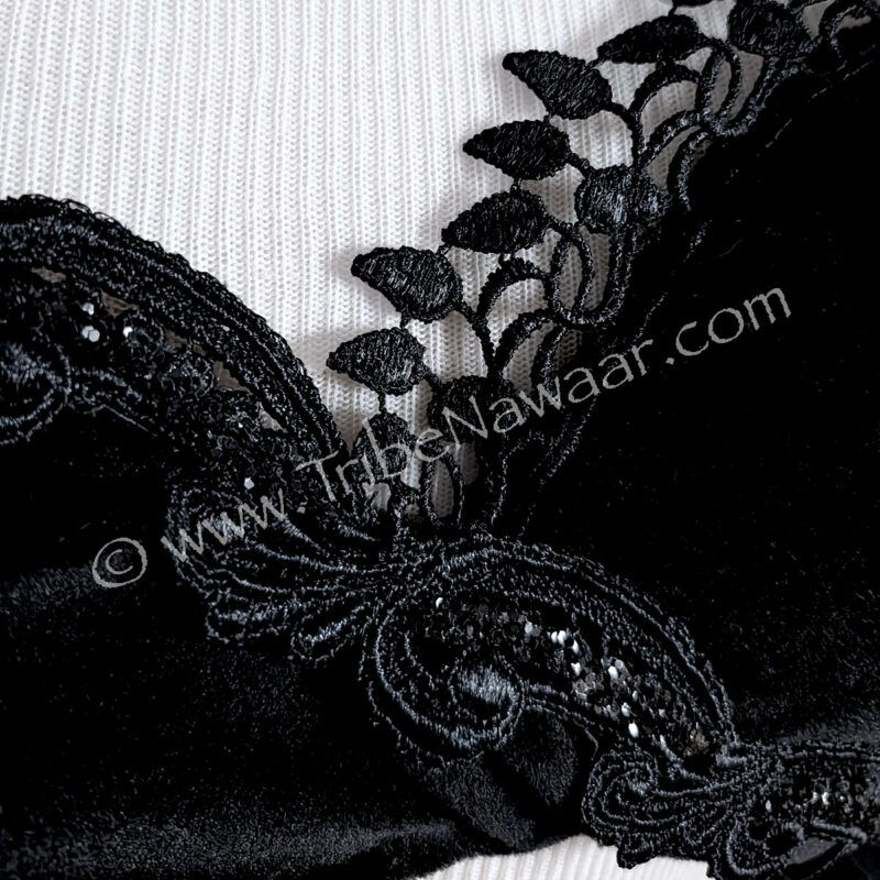 Black Velvet Fusion Belly Dance Bra (Consignment abhark1-5)