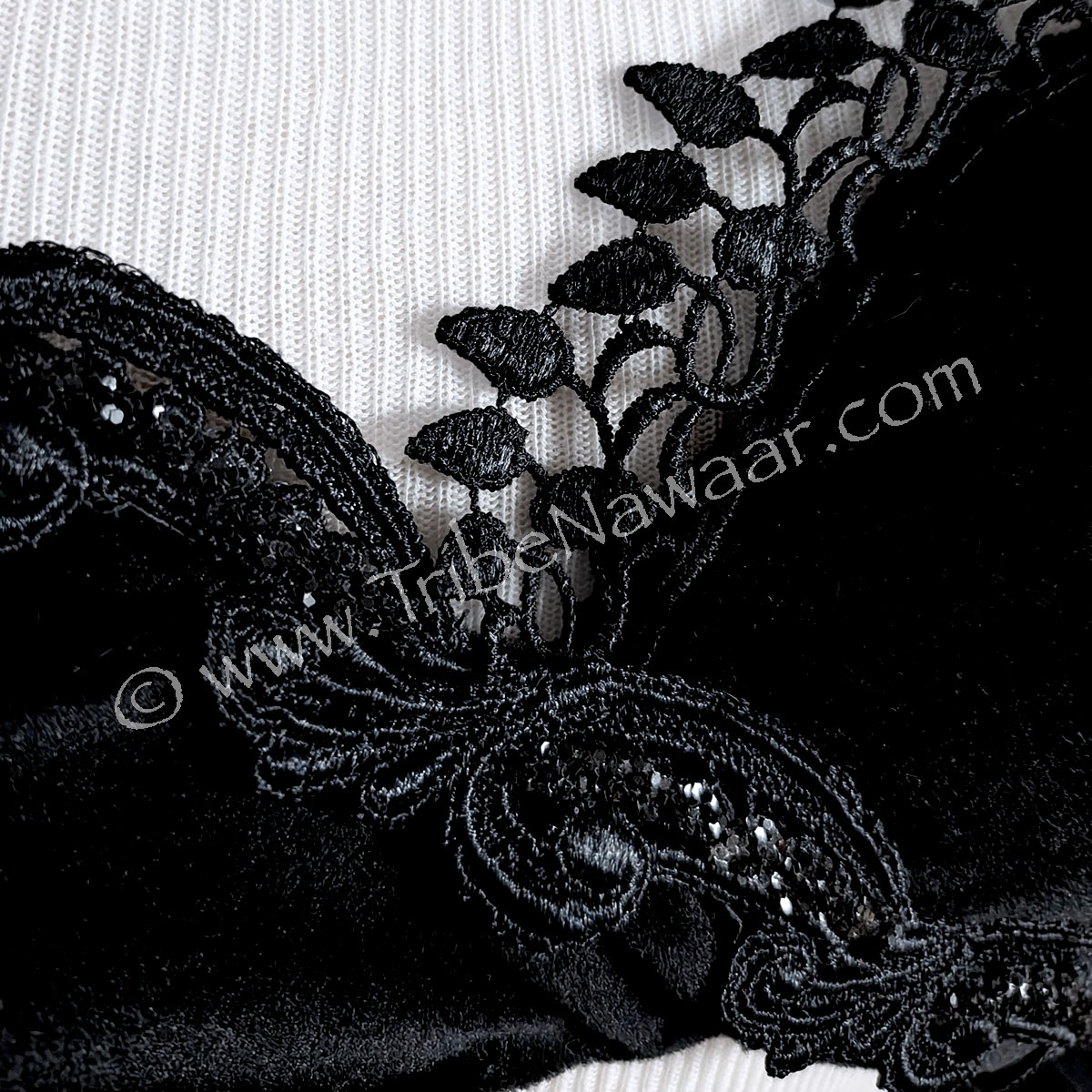 Black Velvet Fusion Belly Dance Bra (Consignment abhark1-5)