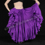 Violet Purple 25 Yard Cupcake Skirt- The best 25 yard belly dance skirt. Quality construction makes it useful as a FCBDstyle® (ATS) skirt, tribal fusion skirt, flamenco skirt and folkloric dance skirt. Available exclusively from The Nawaar Marketplace at www.TribeNawaar.com